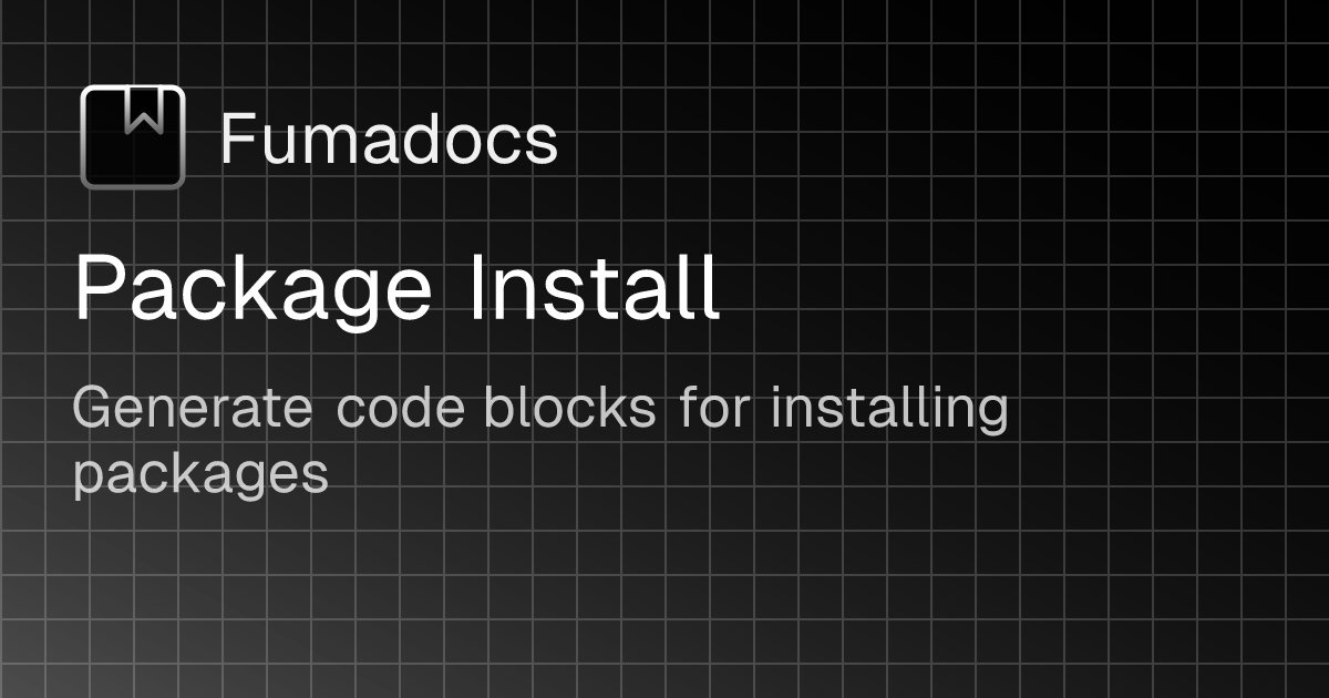 Package install fumadocs